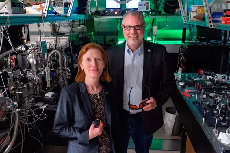  Margaret Murnane and Henry Kapteyn in their lab on CU Boulder’s campus. Credit: Glenn Asakawa/CU Boulder.