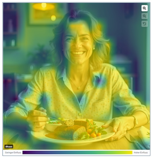 XAI explanations for the image in which a person was detected as a fake. Credit: Fraunhofer IOSB.