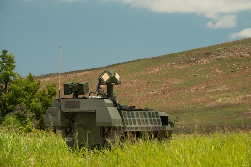 Back in 2021, the US Army's Rapid Capabilities and Critical Technologies Office (RCCTO) took a laser-equipped Stryker to Fort Sill, Oklahoma, as part of its Directed Energy-Maneuver Short-Range Air Defense (DE M-SHORAD) Combat Shoot-Off. KORD Technologies has now sub-contracted nLight to provide the source for a 50kW laser weapon. Photo: US Army/Jim Kendall.