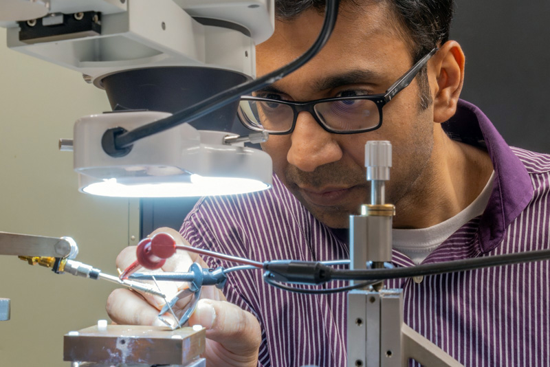 Ohio State's Shamsul Arafin, who leads the project in the U.S. Arafin is an assistant professor in Electrical and Computer Engineering and director of the Optics and Photonics Research Lab (OPREL). Photo: OSU.
