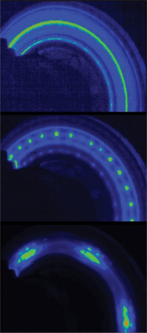 Thermal image taken with a high speed infrared camera