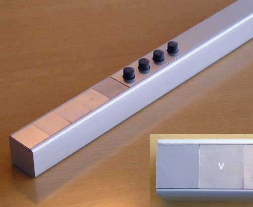 The metallic display is backlit using high brightness LEDs