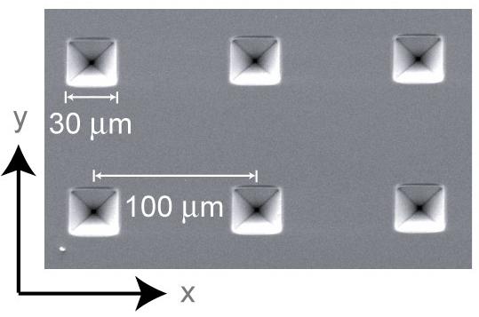 Pyramidal mirrors by SEM