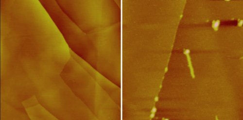 Graphite surface AFM topographic images taken with the a modified commercial AFM