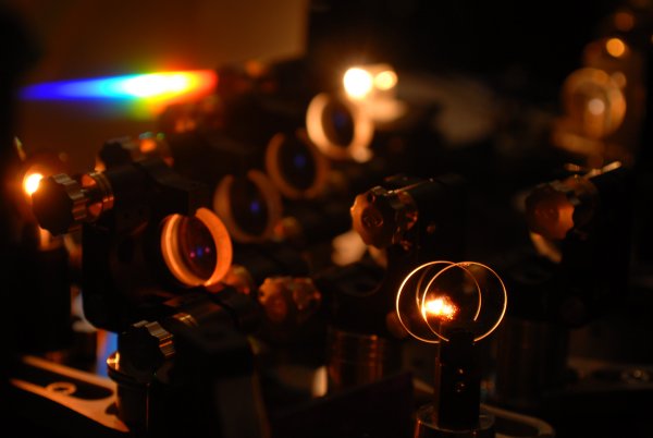 mirrors with supercontinuum in background