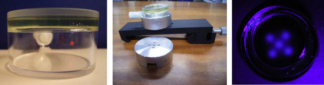 Radio-fluorogenic gel imaging of an electron beam.