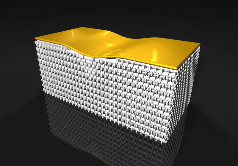 3-D invisibility cloak hides gold 