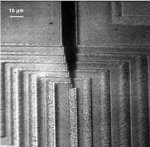 Polysilicon lines patterned on a silicon wafer