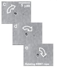 Rotation of trapped CNT bundles
