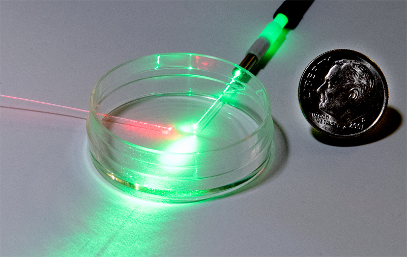 Optical pH tester: one version of the researchers’ experiment.