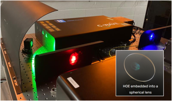 Three tunable Hübner Photonics sources offer a broad colour palette.