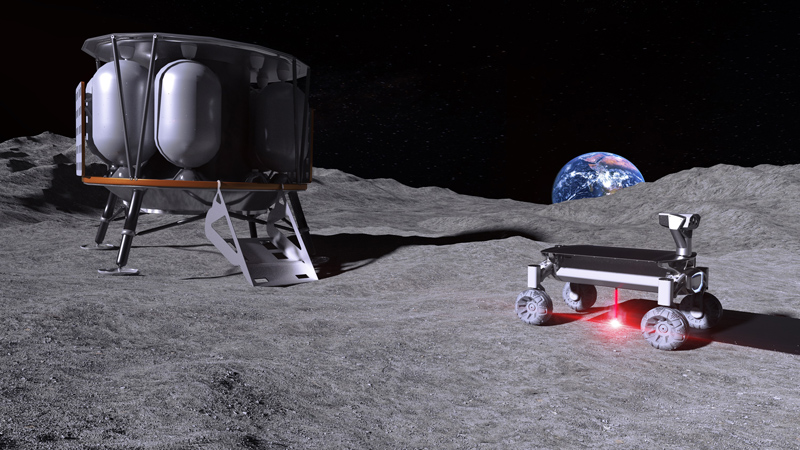 Simulation of Moonrise technology in action on the moon.
