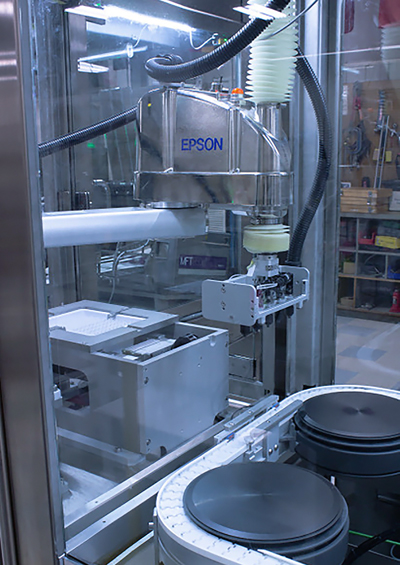 Epson SCARA robot on the NuTec syringe line. 