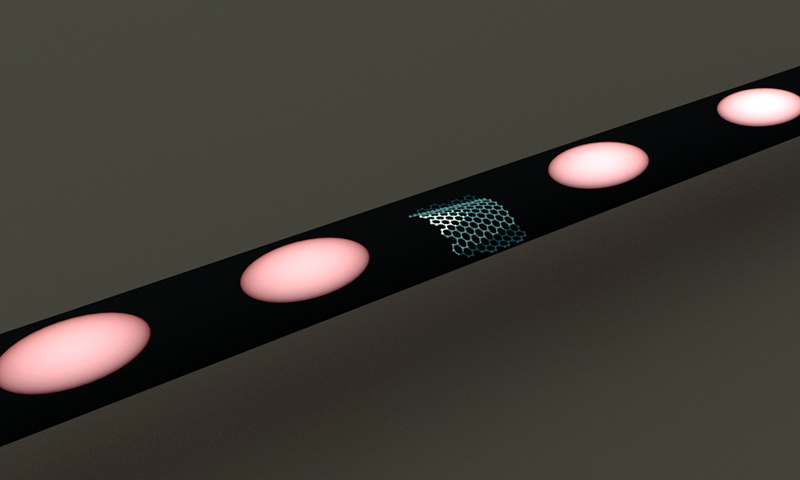 Artist's impression of integrated chip that emits photons.