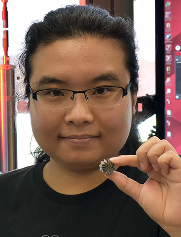 Jie Ren with mini heatsink fan.