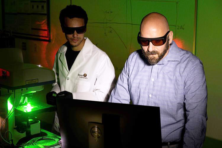 Robert Chimenti (right), Rowan photonics program coordinator.