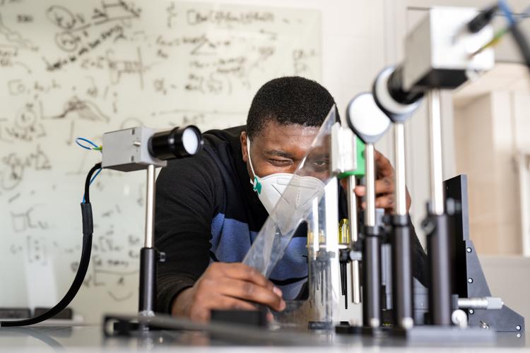 Princeton University doctoral student Atsutse Kludze conducts research.