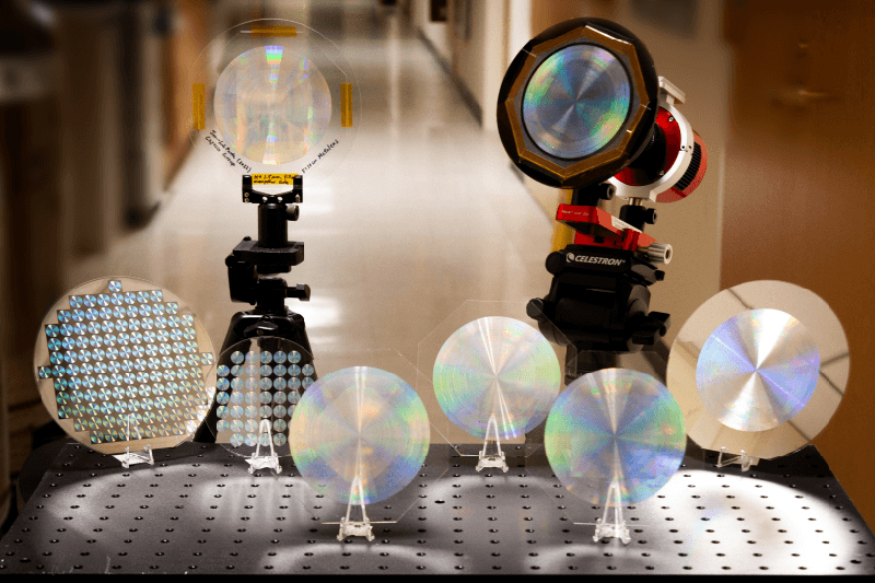 10 cm glass metalens can image the sun, moon and distant nebulae at hi-res.