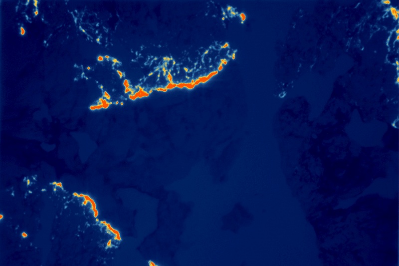 Fire fronts in Canada