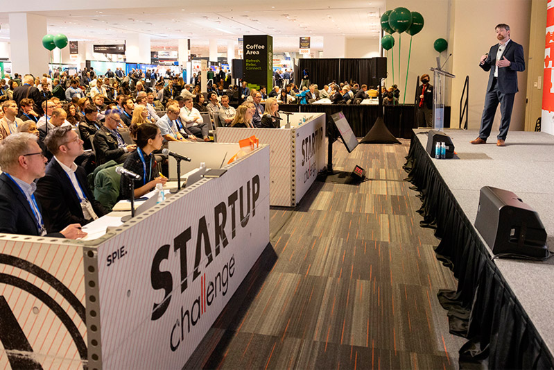 On stage: 2025 SPIE Startup Challenge winner Trey Daunis of Max-IR Labs.