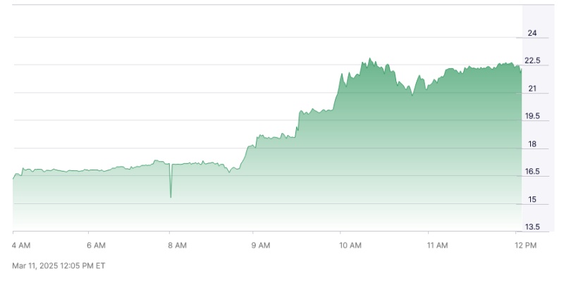 Hesai stock price: March 11th, 2025