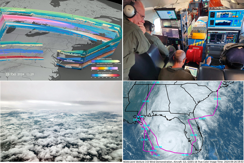 3D wind measurements from NASA's Aerosol Wind Profiler instrument. Click for info.