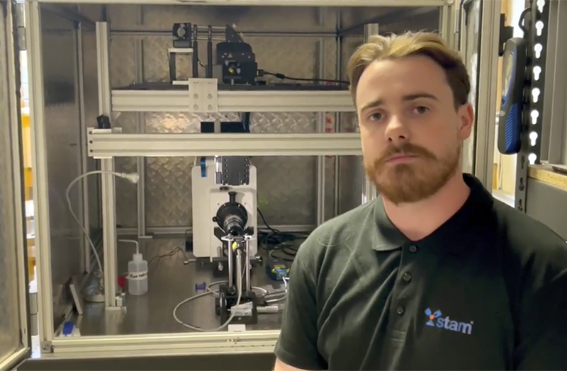 Leo Devlin, from Trinity’s School of Engineering, with the LAPAO machine.