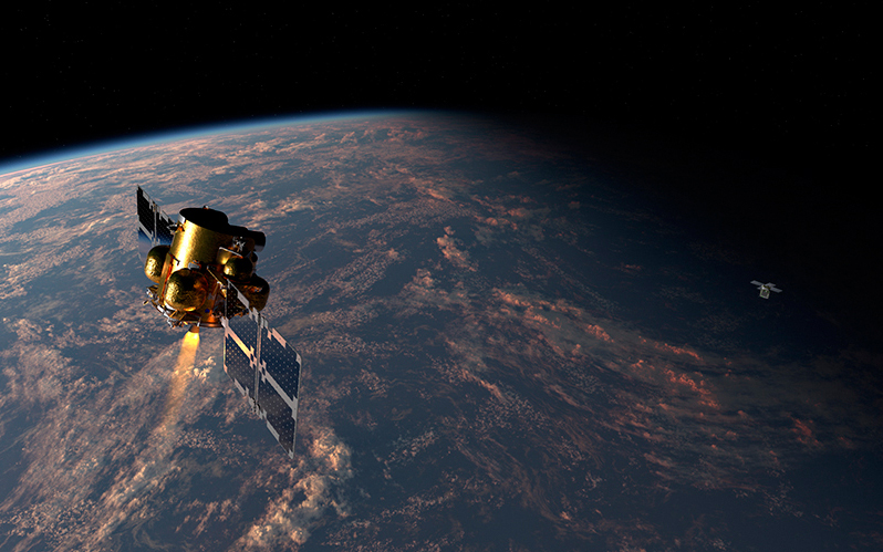 Rendering of Firefly’s Elytra Dawn vehicle with LLNL’s telescope.