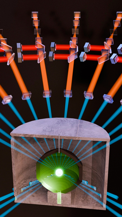 Target chamber in artist’s concept of an inertial fusion energy plant.
