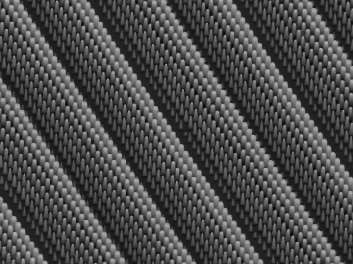 An “imperfect” silica metasurface fabricated at Harvard.