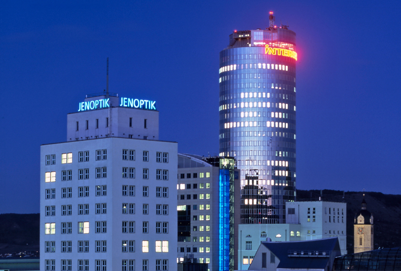 Tower of power: Jenoptik’s Ernst-Abbe Tower in Jena.