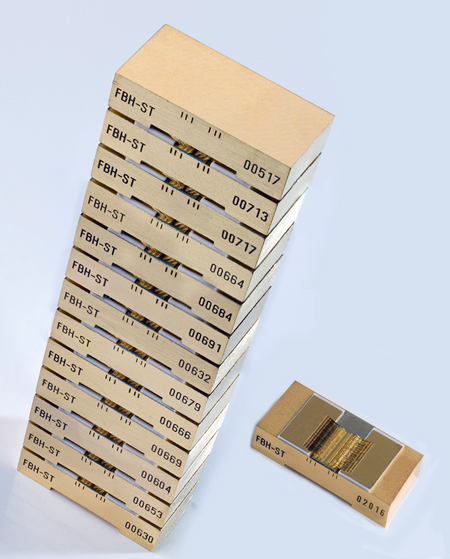 Diode stack with high-power diode lasers for the kilowatt range.