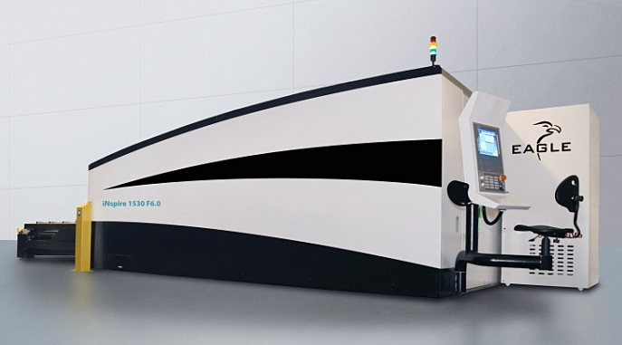 Powerful: Eagle's eVision Inspire 1530 6kW fiber laser. 