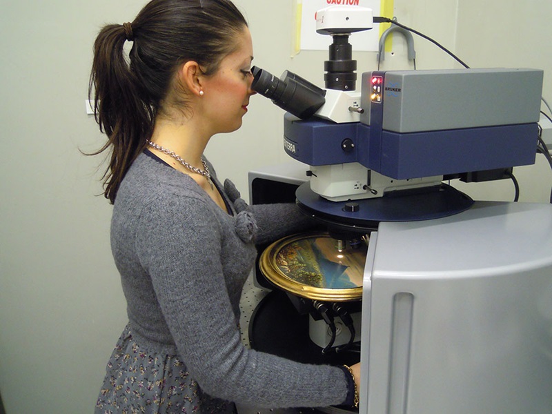 Depth-profiling layers of paint