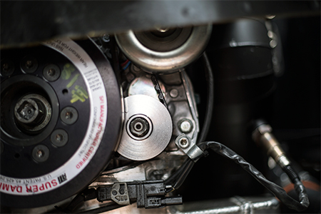 Engine trouble: English Racing's oil pump needed slowing.