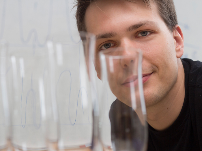 Glassy stare: Georg Wachter studies the material properties of quartz.