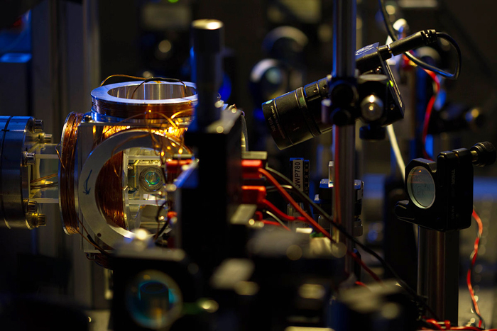 Location in the experimental set-up where the single Rb atom is trapped. 