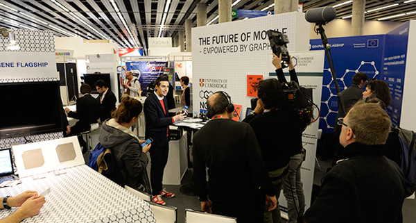The Graphene Flagship stand at MWC this week.