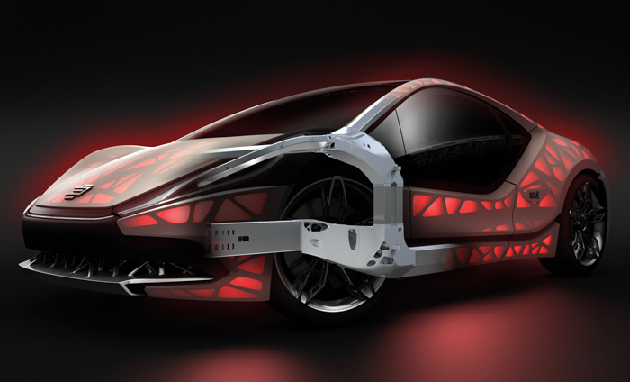 Futuristic: EDAG's NextGen spaceframe combines lightweight construction and flexibility.