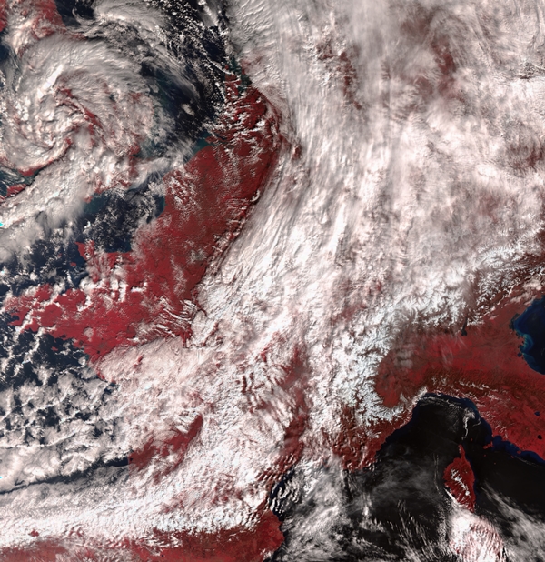 Sentinel-3A satellite view of storm Jake over the UK Sentinel-3A satellite view of storm Jake over the UK