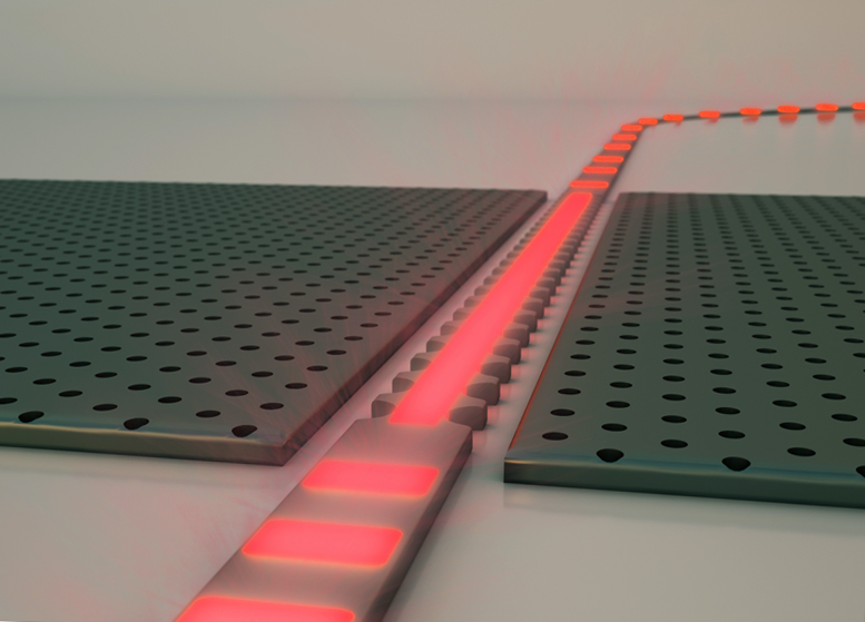 Artist's impression of a zero Index waveguide.