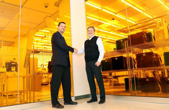 Welcome: Coventor’s CTO Dr. David Fried (left) and Michael Liehr, CEO of AIM Photonics.