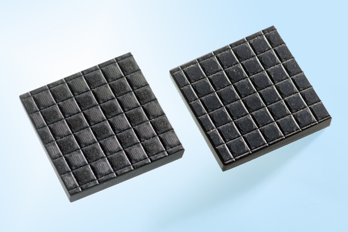 Basic structure is created with ns pulses (R) then detailed work with ps pulses (L).