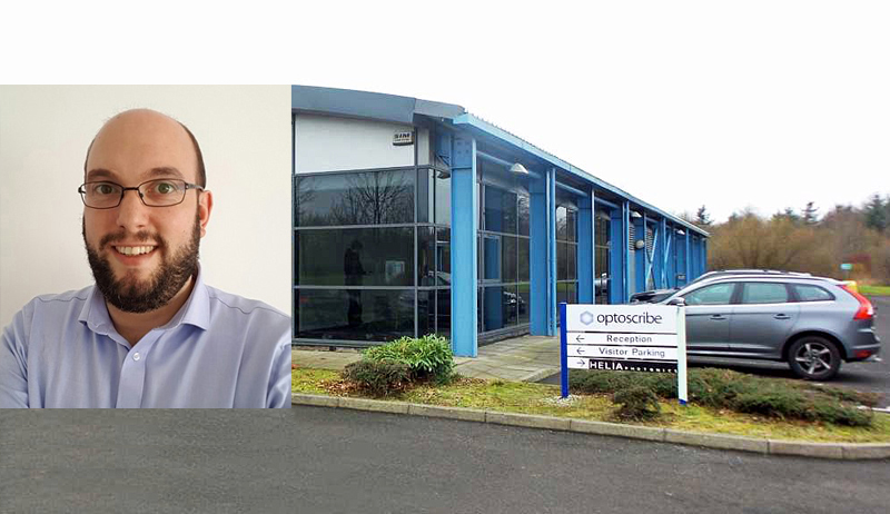 Nick Psaila, CEO, and Optoscribe's Livingston facility.