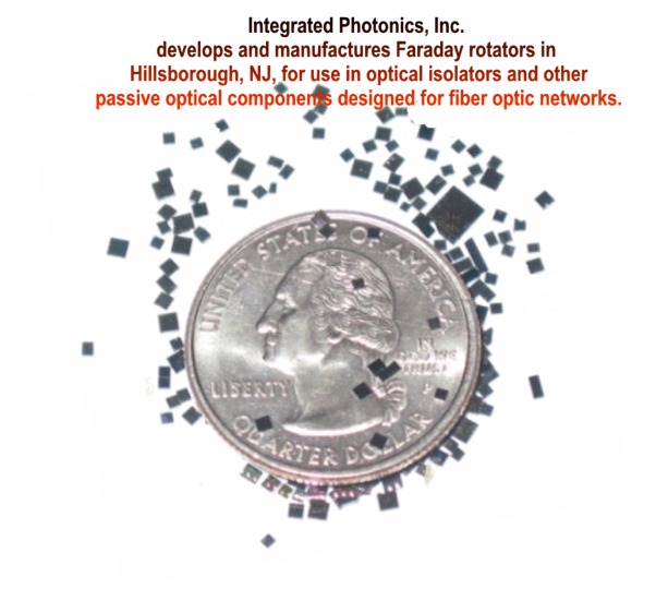 Small but valuable: Integrated Photonics makes Faraday rotators for optical isolators.