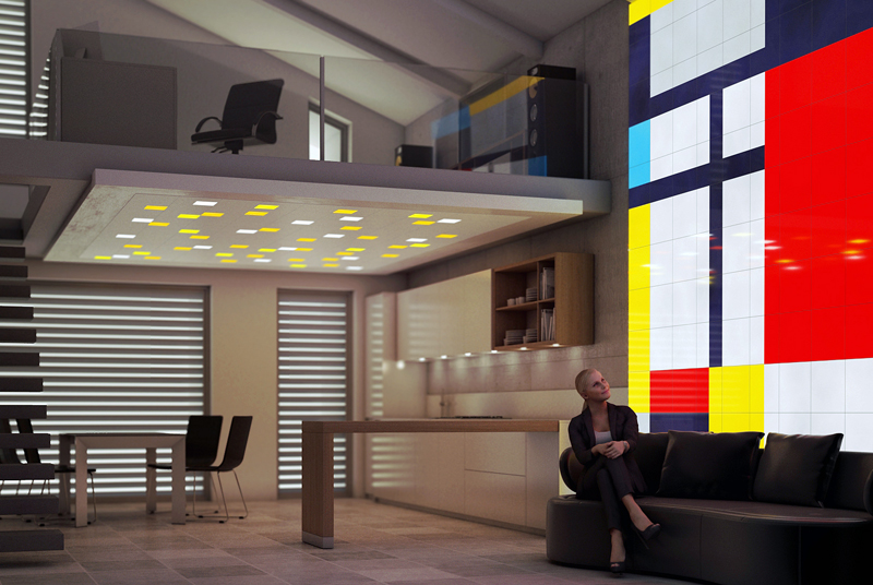...or feeling in a Mondrian mood? The LUMENTILEs can reflect that.