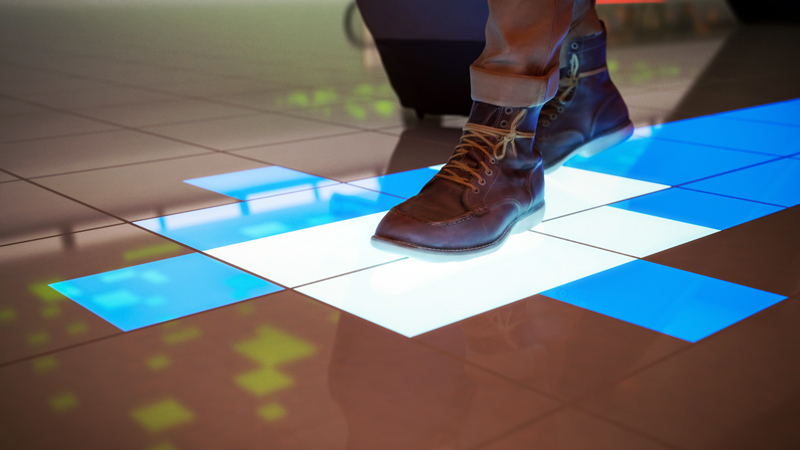 Walk this way: shows pedestrians which way to go...