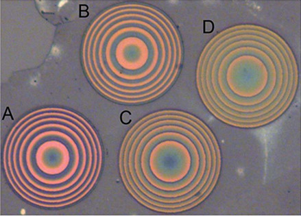 Four ultrathin metalenses developed by the UW / Taiwan researchers.