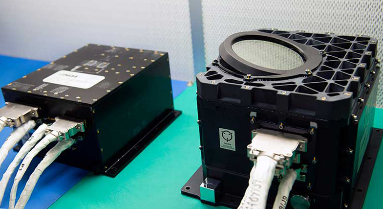 OLA's electronics box (left), which stores collected data, and its sensor head (right). 