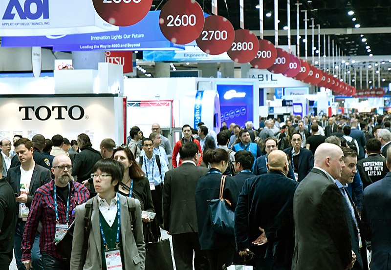 Aisles were packed at this week's OFC expo in San Diego.